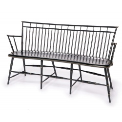 Black Rod back Birdcage Style Windsor bench