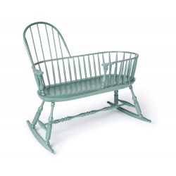 Green Windsor Nanny bench with rockers