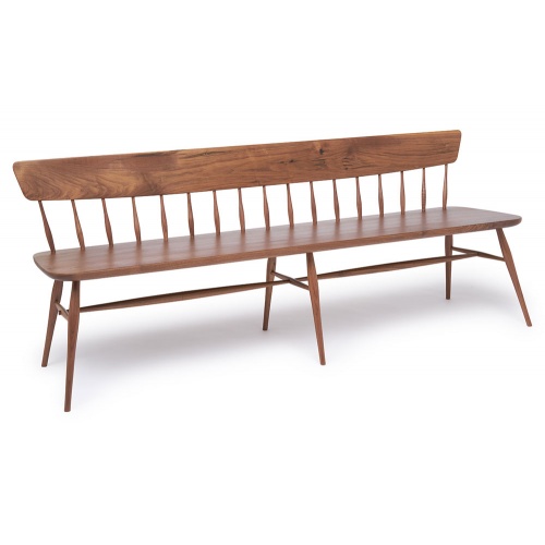 Walnut Contemporary modern Windsor Bench Seats three