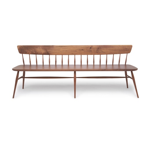 Walnut Contemporary modern Windsor Bench Seats three