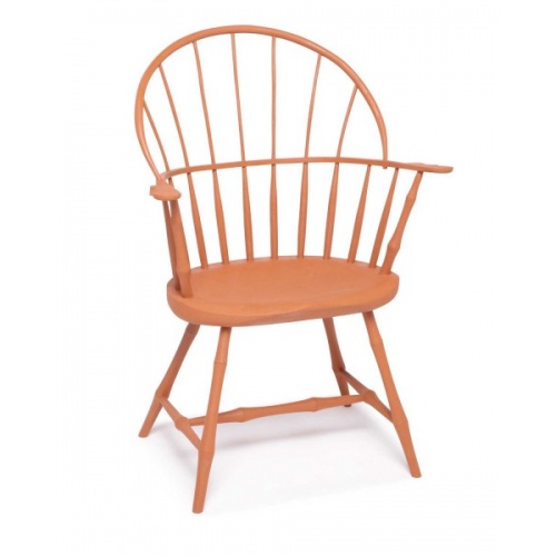 pumpkin painted sack back Windsor Chair