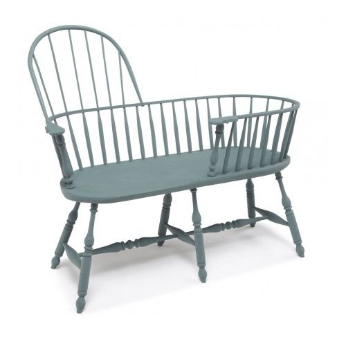 Green Painted Windsor Nanny bench