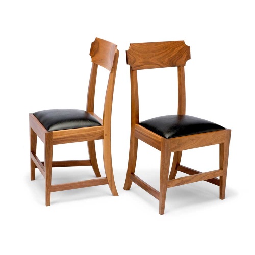 Walnut tablet back side chairs