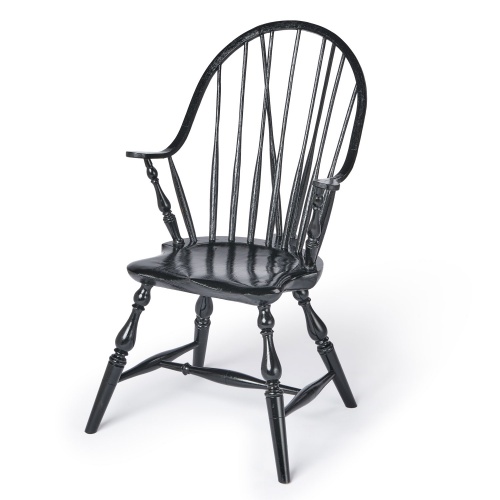 Black Kids Continuous Arm Windsor Chair with Brace 