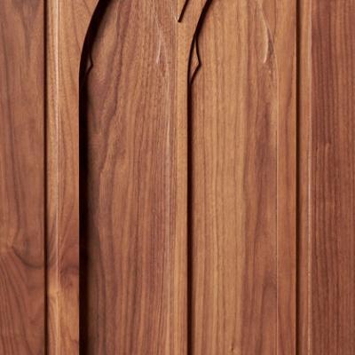 Gothic kitchen cabinet door in walnut