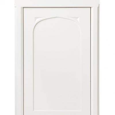 Gothic kitchen cabinet door in white lacquered finish