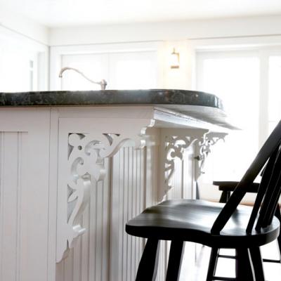 cottage kitchen in white countertop details